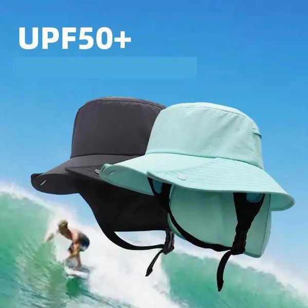 Cappelli larghi brim cappelli a secchio UPF50+maschile cappello da sole grande eaves surf c pescatore staccabile ha cappello estate uv a prova di pesca con la protezione solare per la protezione solare con la protezione solare a prova di surf c J240425