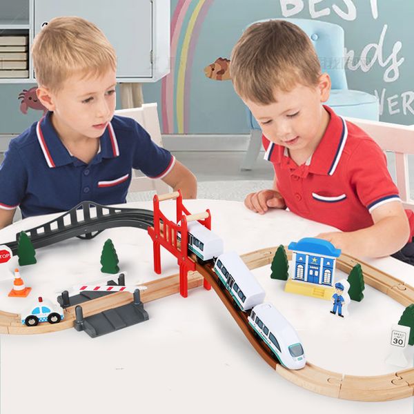 Kid's Smart Train Track Toy Diy Splicing Assembly Suit Kids Design Design Track Toy Bullet Car Game