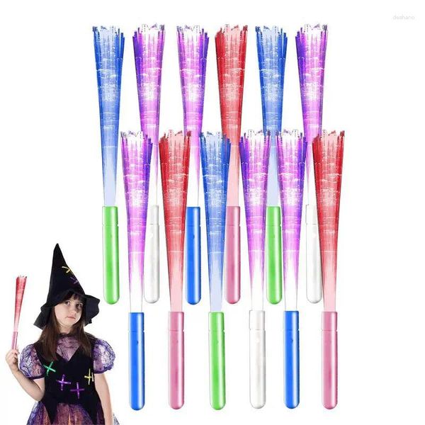 Decoração de festa Grupo de fibra de brilho 12pcs LED BINHURA LIGHT UP Sticks Sticks Flashing Lighting Wand para KTV