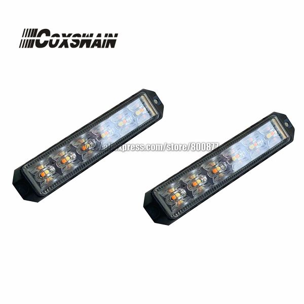 Lampe Coxswain VS968D LED -Strobelicht für Auto 12*3W LEDs Dual Farbwarnung Licht LKW -LKW -Oberflächenmontage Kits Strobe Lampe R65 geleitet