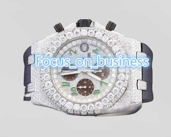 VVS Clarity Moissanite Dalgalanma Fabrikası Direct Fiyatı Dolum Alıcılar İçin Mevcut Moda Analog Hip Hop Özel İzleme