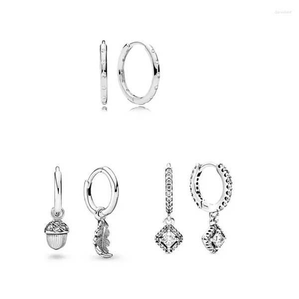 Gestüt Ohrringe 925 Sterling Silber weibliche Reifenpfanne Schmuck für Frauen einfache runde Geschenkparty