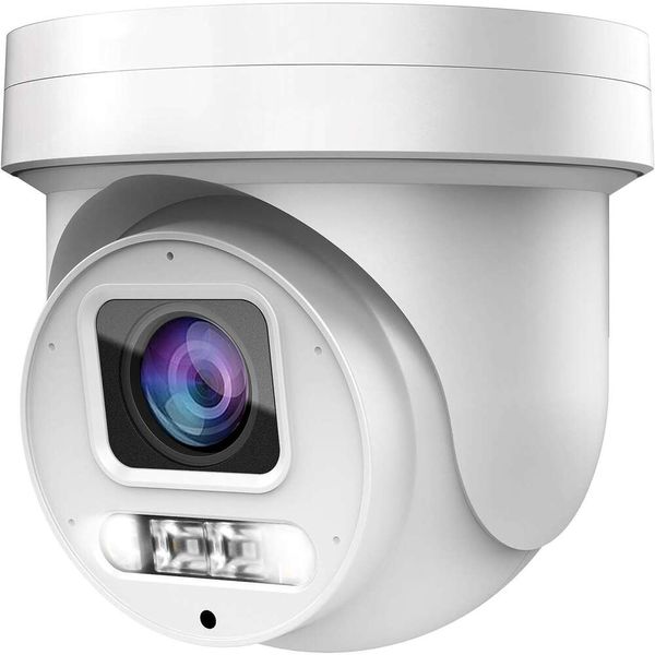 Hochauflösende 4K 8MP Mini PTZ Dome POE IP-Kamera mit 350 ° Pfanne, 90 ° Neigung, 5-fach optischer Zoom, Nachtsicht in voller Farbe, H.265-Komprimierung, IP67 Wetterfest, eingebaute Mikrofon