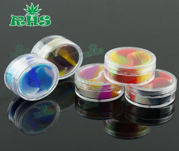 Cores multicoloridas de qualidade dentro do revestimento de silicone FDA 510ml externo Jarros de acrílico Dab recipiente de cera com óleo de butano de óleo Dab óleo FO6227043