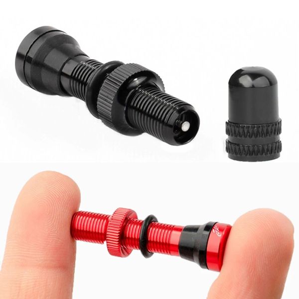 Acessórios 1/2pcs 40/60mm de latão ou liga de liga de liga F/V Presta Presta Tweless Valve Road Bike mtb mipple w/tampa de válvula de liga de ferramenta