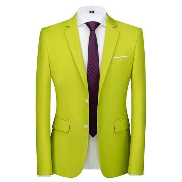 Куртки 16 цветов Blazers 2021 Мужчины Slim Fit Blazers Куртка формальная офис повседневная слабая Blazer 6xl Большого размера