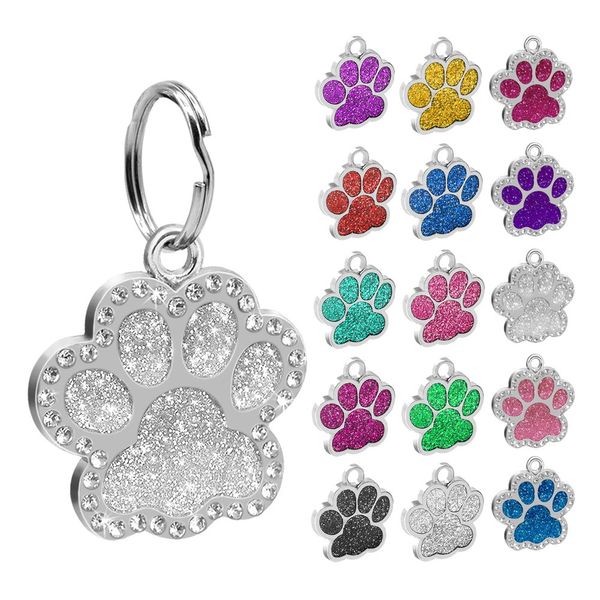 Großhandel 50 PCs Paw ID Hunde -Tag -Anhänger Pet Accessoires Tags Welpenkragen Anhänger für Vorräte 240419