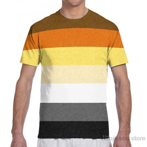 Camisetas gays bandeira de urso gay Men thirt mulheres por toda