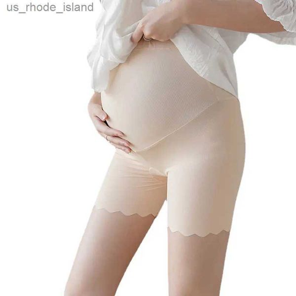 Porterni di maternità Mutandine di maternità ad alta vita Antità Anti-Slip Tummy Controllo in gravidanza Leggings da donna con mutandine di colore solido in pizzo Sentenza di seta Icel2404