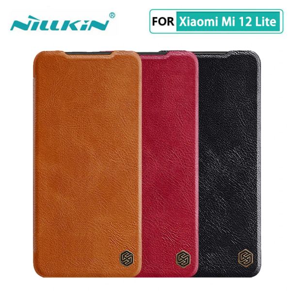 Случаи для Xiaomi Mi 12 Lite Case Nillkin Qin Series Series Fueth Flip Case для Xiaomi Mi12 12S Pro Cover