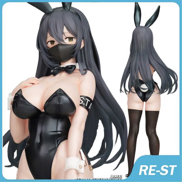 Actionspielzeugfiguren 25cm NSFW Anime Figur Kuro Bunny Kouhichan Mask Sexy Nackt Girl Actionfigur Spielzeug Erwachsene Kollektion Hentai Model Doll Geschenke Y240425W212