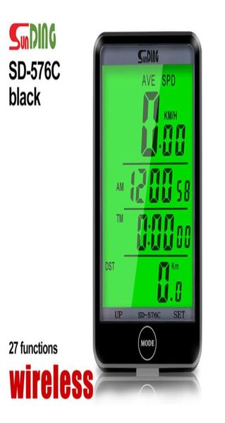 Sunding Bisiklet Bilgisayar Kablosuz Durak Çürüm Bisiklet Bisiklet Bisiklet Kilometre Sometre LCD Arka Işık Aksesuarları 576 C A WIRED1707178