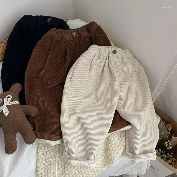 Calça bebê menino menino veludo lã de calça