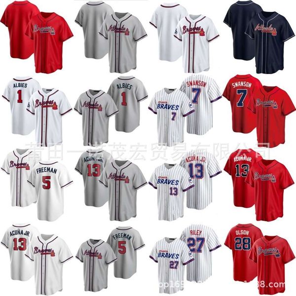 Jersey de beisebol Braves 13# Acunajr 1# 5# 27# 28#