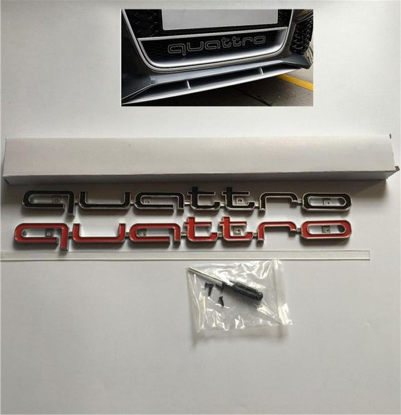 42*3,2 см для значка эмблемы Quattro Logo Front Grill Нижняя отделка автомобиля для A4 A5 A6 A7 A8 RS5 RS6 RS7 RS Q3 Q5 Q71719277