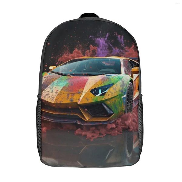 Rucksack Luxus Sportwagen Liquid Splash Explosion Camping Rucksäcke Jugend Bunte weiche High School Taschen Kawaii Rucksack