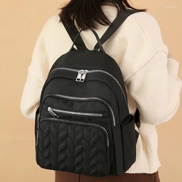 Bolsas escolares casuais oxford backpack feminino bolsa à prova d'água de qualidade damas viagens de cor sólida de cor sólida fêmea feminina