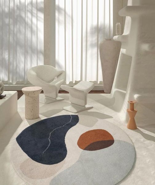 Nordic Ins estilo tapete redondo para a sala de estar Quarto de casa Carpete infantil quarto de mesa