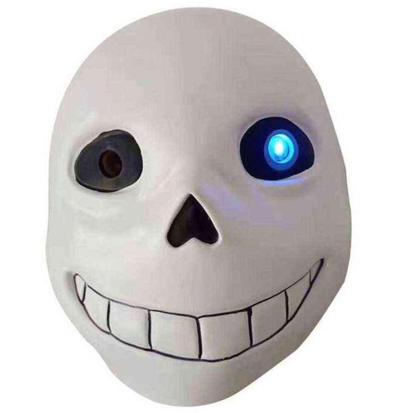 Partymasken neue Halloween Luminous Kopfbedeckung Undemmaske Sans Blue Eye Seas LED Maske Kinder Erwachsener Cos G2205196590396