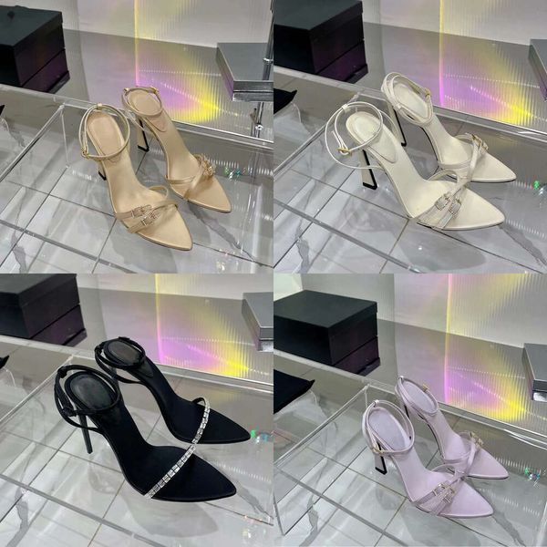 Teli designer sandali per donna in raso in raso scarpe da sposa sexy da sposa al 100% in pelle stretta fascia stretta con fibbia per fibbia per scarpe a spillo tacchi sandalo con scatola di qualità originale