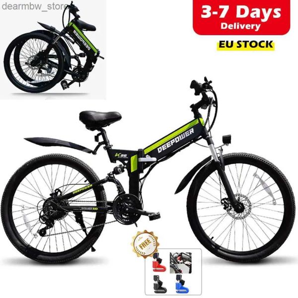 Bikes 500W Ectric Bike 12.8AH 23 km / h Aluminium Legierung Ebike Highway City Beach Mountain E Fahrrad Camping Falten Sie Ectric Bicyc 26inch L48