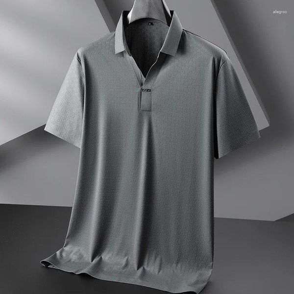 Polos da uomo Plus size 7xl Polo Summer Shirts Luxury Short Color Business Casual Elasticità Casual Elasticità Maglie maschile sciolte