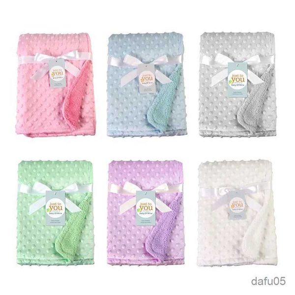 Cobertores Spring Spring Baby Blanket quente camada dupla envoltório envoltório recém -nascido térmico lã de banheira de chão de bebê