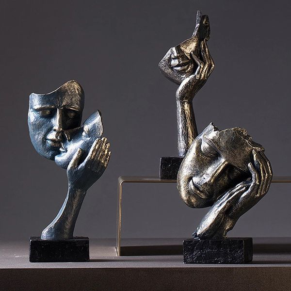 Vormir Resin Abstract Figura statue vintage busto figurine Scultura camera da letto casa soggiorno Accessori per decorazioni desktop Oggetto 240416