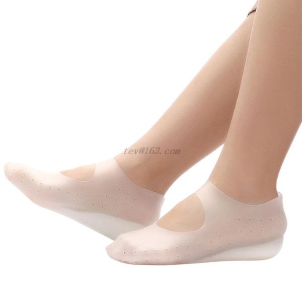 Soles Nuova copertura del piede gel in silicone Sinale uomini Donne Sole Altezza Aumentare Pad invisibili Accendersi Calzini Arch Support Tacco