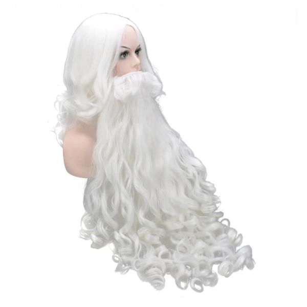 Wigs Soowee Christmas Costumis Babbo Natale parrucca e barba capelli sintetici corti santaclaus nata