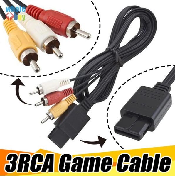 18M 6ft AV TV RCA RCA -кабель для игры Cubefor Snes GameCubefor Nintendo для N64 64 Game Cable7008395