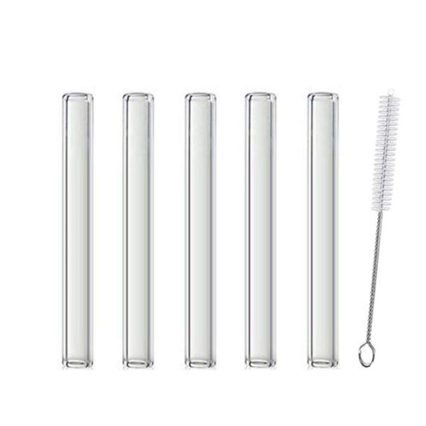 Tubi di vetro da 4,0 pollici cannucce di vetro riutilizzabili Pipe di fumo 12 mm OD 2 mm ID parete Pyrex vetro che soffia tubo trasparente per accessori fai -da -te art 20pc una spazzola gratuita