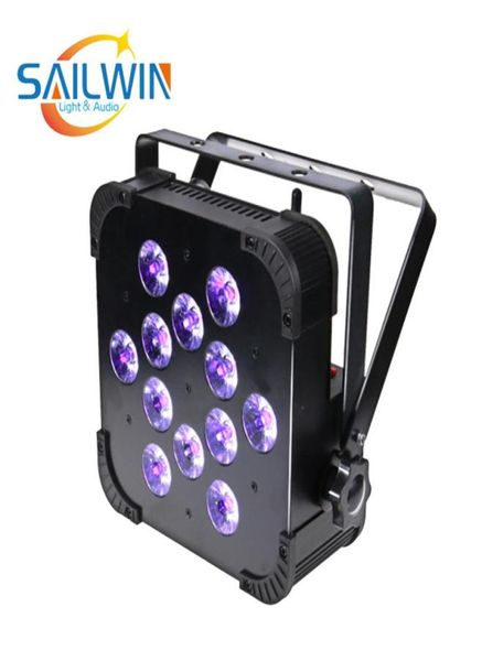 Китайская сцена Light 1218W 6IN1 RGBAW UV Mini Mini Wireless LED FLAT PAR LIGHT с дистанционным управлением для Event Party6309084