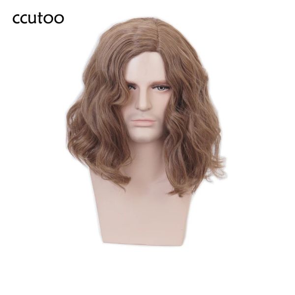 Peruk sirius kahverengi kısa kıvırcık sentetik peruk cosplay wig cadılar bayramı rolü sirius siyah saç kostümleri+peruk kapağı