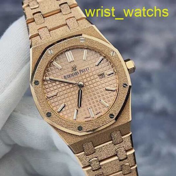 AP Moissanite Orologio da polso Royal Oak Series 67653or Hammer Gold Craft comunemente noto come Frost Gold Gold più brillante Womens Women Accurate tempistica