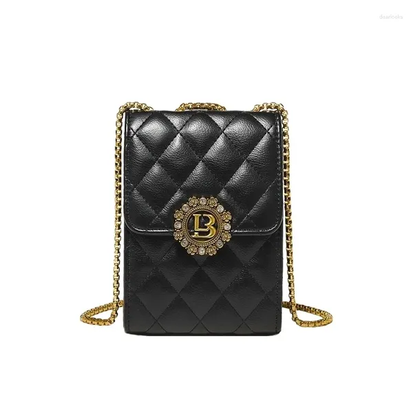 Bolsas de noturno Marca de diamante Crossbody for Women Luxo Mobile Saco de celular Saco de couro femme Designer de cadeia de ombros de qualidade Saco de moda