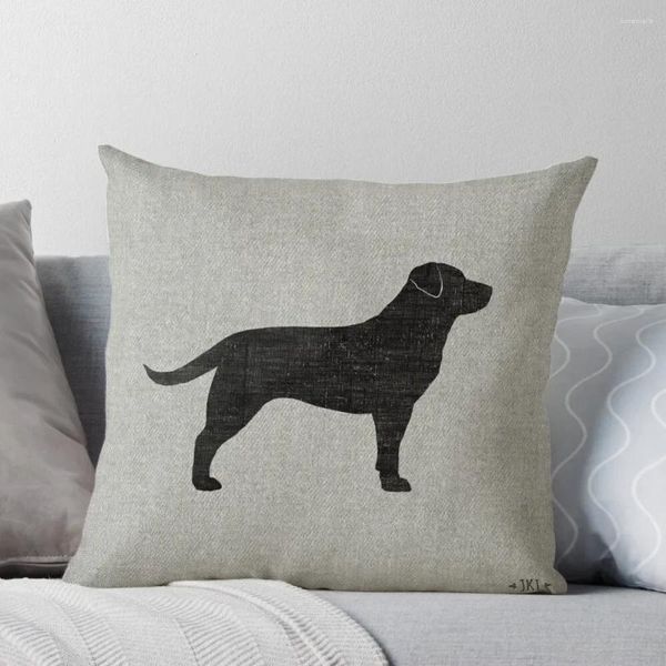 Cuscino nero labrador retriever silhouette (s) lancia cuscini ornamentali