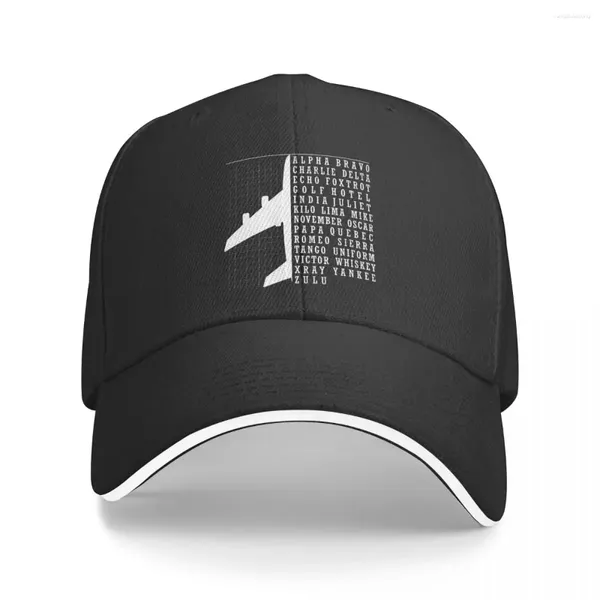 Ballkappen Phonetisches Alphabet Flugzeug Pilot fliegender Luftfahrtliebhaber Baseball -Mütze Männer Hüte Frauen Visor Outdoor Snapback