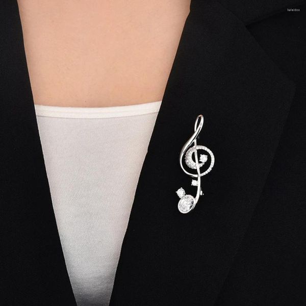 Broschen einfache Kristallmusik Note für Frauen Luxusmusik Symbol Brosche Pin Mode Schmuckzubehör Musiker Revers Pins