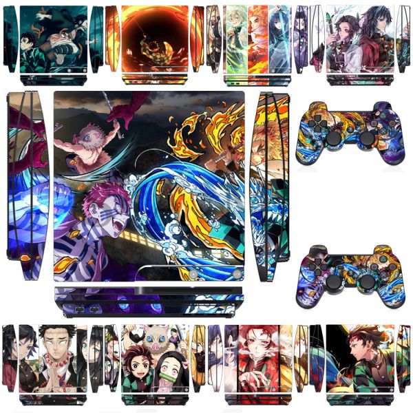 Adesivos 2501 Protetor de adesivo de pele de vinil para Sony PS3 Slim PlayStation 3 Slim e 2 Skins Controller Skins Stickers