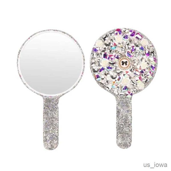 Specchi Shiny Shinestones Shothedkep Makeup Specchio amore a forma di cuore specchio a mano a forma di diamante Specchi di trucco femmina Strumenti cosmetici