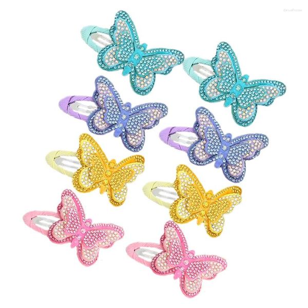 Bandanas 8pcs Butterfly Clips Clips Snap Hairpins Маленькие инструменты для укладки для детей, маленькие девочки