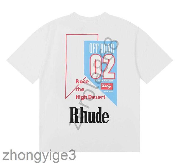 RH Designers masculinos Rhude Bordado camisetas T para masculino Tops letra Polos Camisa feminina Tiradas de camisetas