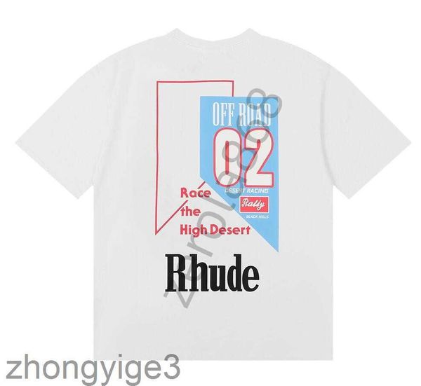 RH -Designer Herren Rhude Sticker T -Shirts für Sommer Herren Tops Buchstaben Polos Hemd Damen T -Shirts Kleidung Kurzarm großer großer Plus -Größe 100% Baumwoll -T -Shirts