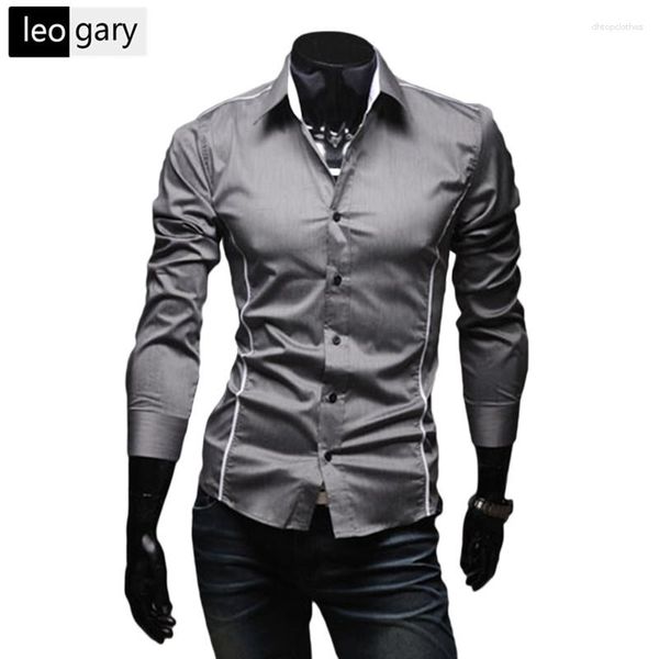 Camisas casuais masculinas camisa masculina de manga longa Men Slim Fit Fit