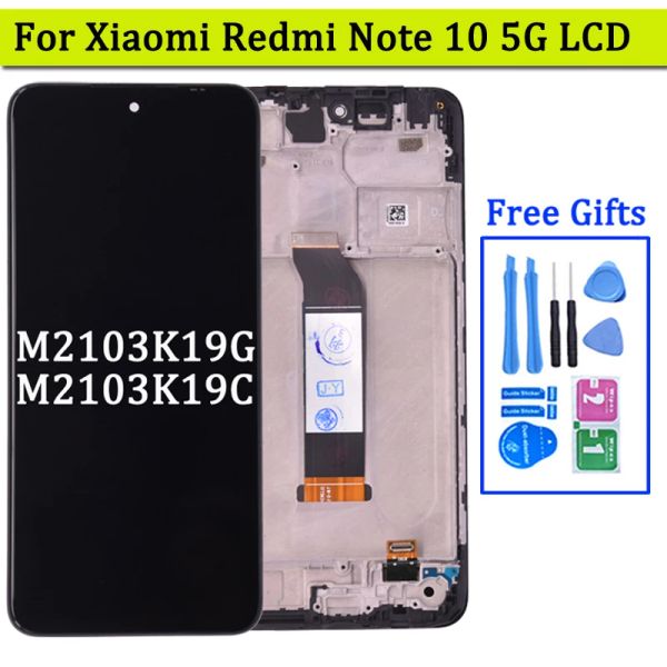 Telas originais 6.5 '' para Xiaomi Redmi Nota 10 5G LCD Display Touch Screen Digitizer M2103K19G para Xiaomi Poco M3 Pro 5G LCD