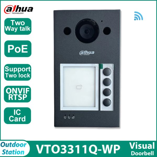 GUASSILI DAHUA MULLANGANGAGE VTO3311QWP POE IP VILLA VIUILE VIDEO TELEFONO SUPORT SUPORT TWOWAY TALK IC P2P Cloud Door Station