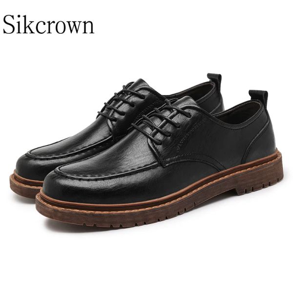 Stivali uomini marroni neri da esterno scarpe da trekking autentica in pelle autunno nuovo uomo scarpe brogue casual scarpe lavoro affari sneakers casual 45 45