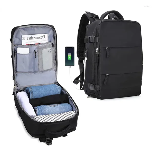 Backpack Travel Travel à prova d'água de lazer esportiva ao ar livre com notebook de compartimento de porta de porta USB