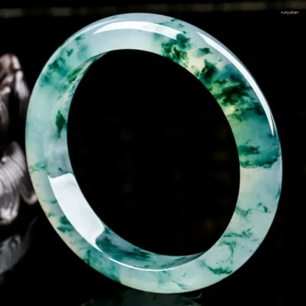 Flores flutuantes semelhantes a pulseira de pulseira jade esmeralda Água clara Rocha de quartzo verde de água verde